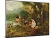 Embarkation for Cythera, 1717-Jean Antoine Watteau-Mounted Giclee Print