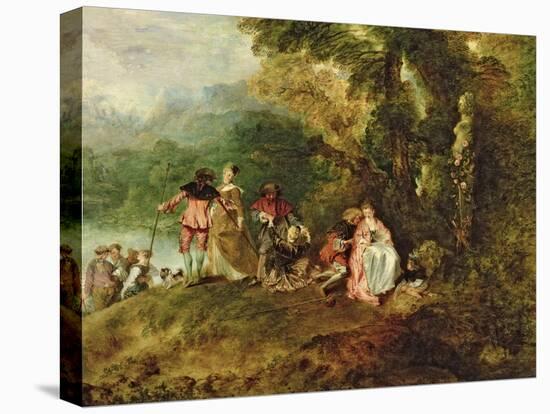 Embarkation for Cythera, 1717-Jean Antoine Watteau-Stretched Canvas