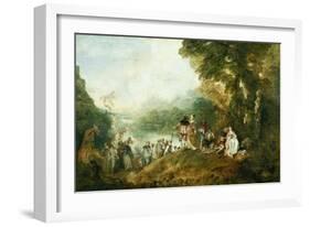 Embarkation for Cythera-Jean-Antoine Watteau-Framed Art Print