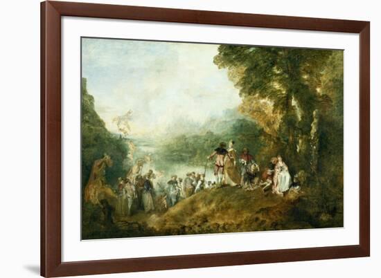 Embarkation for Cythera-Jean-Antoine Watteau-Framed Art Print