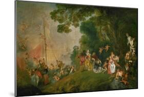 Embarkation for the Island of Cythera, 1718-Jean Antoine Watteau-Mounted Giclee Print