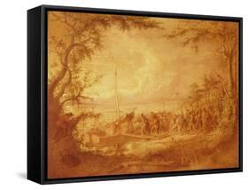 Embarkation from Communipaw, 1861-John Quidor-Framed Stretched Canvas