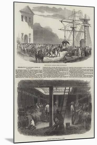 Embarkation of Artillery Horses at Woolwich-null-Mounted Giclee Print