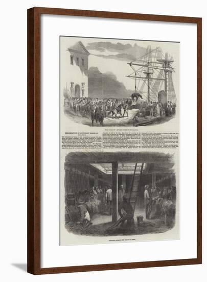 Embarkation of Artillery Horses at Woolwich-null-Framed Giclee Print