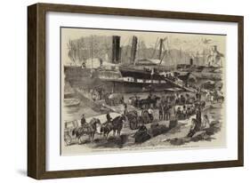 Embarkation of Artillery on Board the Argo, at Balaclava, for England-Robert Thomas Landells-Framed Giclee Print