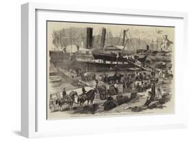 Embarkation of Artillery on Board the Argo, at Balaclava, for England-Robert Thomas Landells-Framed Giclee Print