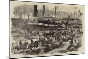 Embarkation of Artillery on Board the Argo, at Balaclava, for England-Robert Thomas Landells-Mounted Giclee Print