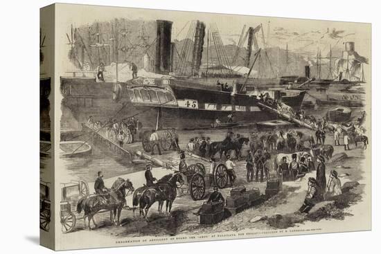 Embarkation of Artillery on Board the Argo, at Balaclava, for England-Robert Thomas Landells-Stretched Canvas