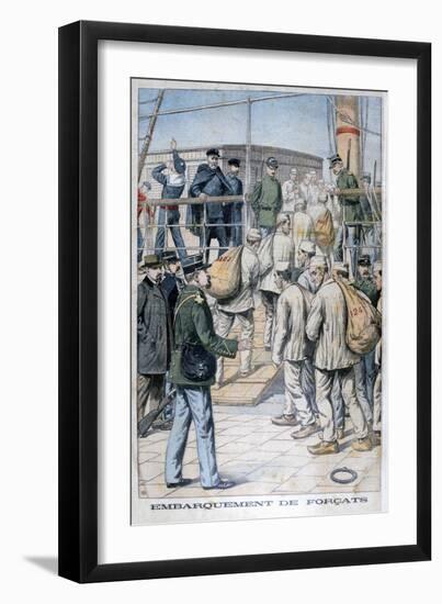 Embarkation of Convicts for French Guiana, 1904-null-Framed Giclee Print