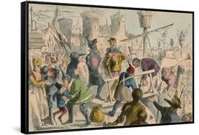 Embarkation of King Henry the Fifth at Southampton. A.D. 1415, 1850-John Leech-Framed Stretched Canvas