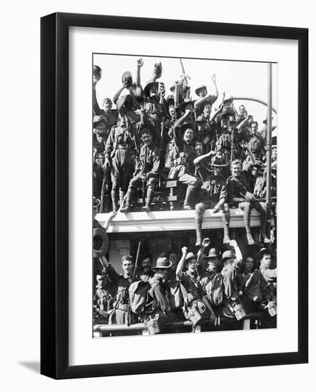 Embarkation of the Australian Naval and Military Expeditionary Force (An&Mef) for New Guinea-null-Framed Photographic Print