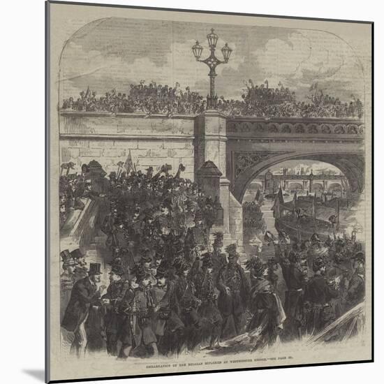 Embarkation of the Belgian Riflemen at Westminster Bridge-null-Mounted Giclee Print