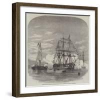 Embarkation of the Prince of Wales in HMS Hero at Plymouth for Canada-null-Framed Giclee Print