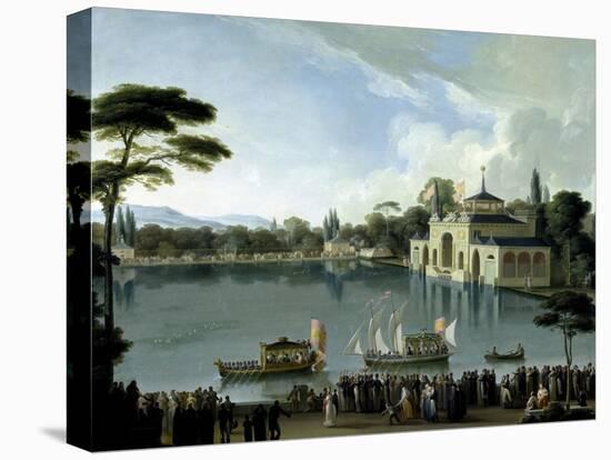 Embarque Real En El Estanque Grande Del Retiro, Ca. 1820-Jose Ribelles-Stretched Canvas