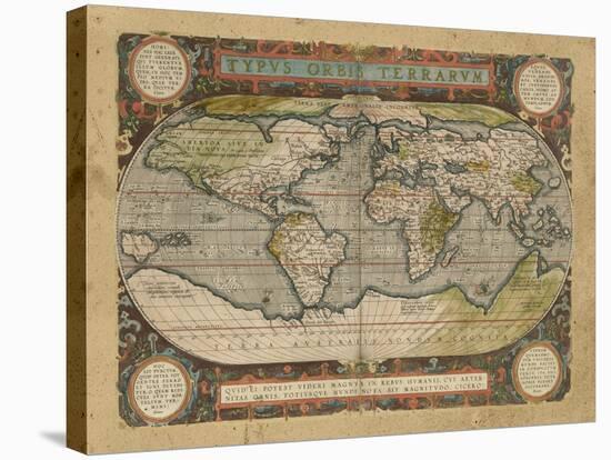 Embellished Antique World Map-Vision Studio-Stretched Canvas