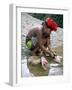 Embera Indian Cleaning Fish, Soberania Forest National Park, Panama, Central America-Sergio Pitamitz-Framed Photographic Print