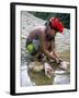 Embera Indian Cleaning Fish, Soberania Forest National Park, Panama, Central America-Sergio Pitamitz-Framed Photographic Print