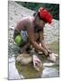 Embera Indian Cleaning Fish, Soberania Forest National Park, Panama, Central America-Sergio Pitamitz-Mounted Photographic Print