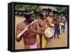 Embera Indian Musicians, Chagres National Park, Panama, Central America-Bruno Morandi-Framed Stretched Canvas