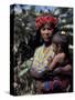 Embera Mother and Child, Hands Black from Body Dye, Embera Indian Village, Gatun Lake, Panama-Cindy Miller Hopkins-Stretched Canvas