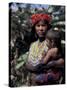 Embera Mother and Child, Hands Black from Body Dye, Embera Indian Village, Gatun Lake, Panama-Cindy Miller Hopkins-Stretched Canvas