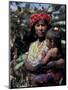 Embera Mother and Child, Hands Black from Body Dye, Embera Indian Village, Gatun Lake, Panama-Cindy Miller Hopkins-Mounted Premium Photographic Print