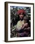 Embera Mother and Child, Hands Black from Body Dye, Embera Indian Village, Gatun Lake, Panama-Cindy Miller Hopkins-Framed Photographic Print