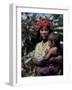 Embera Mother and Child, Hands Black from Body Dye, Embera Indian Village, Gatun Lake, Panama-Cindy Miller Hopkins-Framed Photographic Print