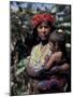 Embera Mother and Child, Hands Black from Body Dye, Embera Indian Village, Gatun Lake, Panama-Cindy Miller Hopkins-Mounted Photographic Print