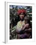 Embera Mother and Child, Hands Black from Body Dye, Embera Indian Village, Gatun Lake, Panama-Cindy Miller Hopkins-Framed Photographic Print