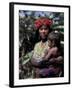 Embera Mother and Child, Hands Black from Body Dye, Embera Indian Village, Gatun Lake, Panama-Cindy Miller Hopkins-Framed Photographic Print