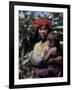 Embera Mother and Child, Hands Black from Body Dye, Embera Indian Village, Gatun Lake, Panama-Cindy Miller Hopkins-Framed Photographic Print