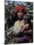 Embera Mother and Child, Hands Black from Body Dye, Embera Indian Village, Gatun Lake, Panama-Cindy Miller Hopkins-Mounted Photographic Print