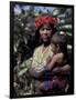 Embera Mother and Child, Hands Black from Body Dye, Embera Indian Village, Gatun Lake, Panama-Cindy Miller Hopkins-Framed Photographic Print