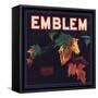 Emblem Brand - Elderwood, California - Citrus Crate Label-Lantern Press-Framed Stretched Canvas