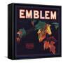 Emblem Brand - Elderwood, California - Citrus Crate Label-Lantern Press-Framed Stretched Canvas