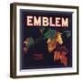 Emblem Brand - Elderwood, California - Citrus Crate Label-Lantern Press-Framed Art Print