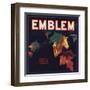 Emblem Brand - Elderwood, California - Citrus Crate Label-Lantern Press-Framed Art Print