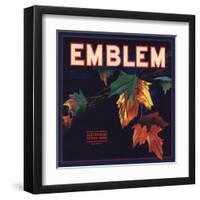 Emblem Brand - Elderwood, California - Citrus Crate Label-Lantern Press-Framed Art Print
