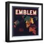 Emblem Brand - Elderwood, California - Citrus Crate Label-Lantern Press-Framed Art Print