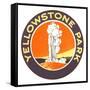 Emblem for Yellowstone National Park with Geyser-null-Framed Stretched Canvas