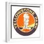 Emblem for Yellowstone National Park with Geyser-null-Framed Premium Giclee Print