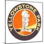 Emblem for Yellowstone National Park with Geyser-null-Mounted Premium Giclee Print