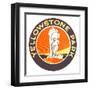 Emblem for Yellowstone National Park with Geyser-null-Framed Art Print