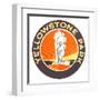 Emblem for Yellowstone National Park with Geyser-null-Framed Art Print