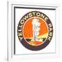 Emblem for Yellowstone National Park with Geyser-null-Framed Art Print