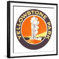 Emblem for Yellowstone National Park with Geyser-null-Framed Art Print