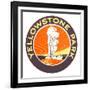 Emblem for Yellowstone National Park with Geyser-null-Framed Art Print