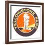 Emblem for Yellowstone National Park with Geyser-null-Framed Art Print