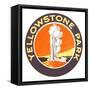 Emblem for Yellowstone National Park with Geyser-null-Framed Stretched Canvas